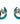 Horse Head in Horse Shoe Imitation Rhodium Plate/Turquoise Glitter Earrings