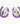 Horse Head in Horse Shoe Imitation Rhodium Plate/Purple Glitter Earring